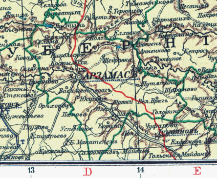 Козлиха на карте Арзамасского уезда